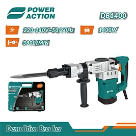Power Action DB1400 1400W Electric Jack Hammer Drill Makita Type Demolition Breaker